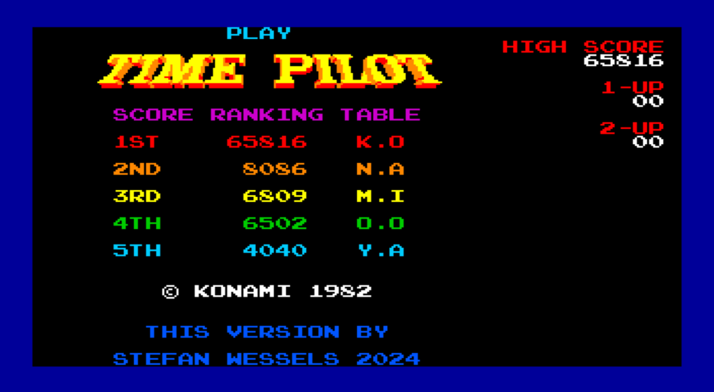 Time Pilot for the Apple II gs Time Pilot for the Apple II gs
