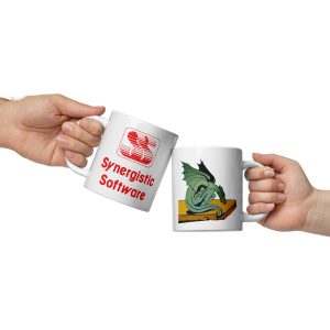 Synergistic Software Dragon White glossy mug