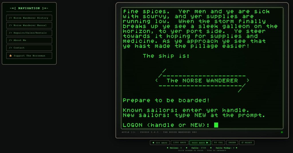 Original Norse Wanderer BBS Back Online and On the Web